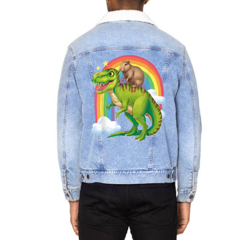 Cute Capy Lover Unisex Sherpa-Lined Denim Jacket by Kasey | Artistshot