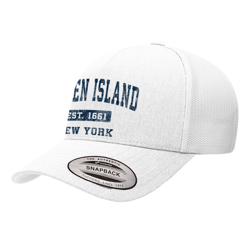 Staten Island New York Ny Vintage Athletic Sports Design Yupoong Trucker Cap by Stunner | Artistshot