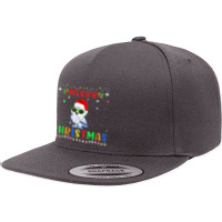 Xmas Light Snowy Owl Design Matching Christmas Pajama 5 Panel Snapback Cap | Artistshot