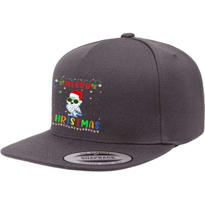 Xmas Light Snowy Owl Design Matching Christmas Pajama 5 panel snapback cap by saterseim | Artistshot