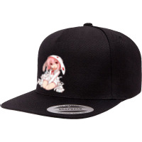 Kawaii Anime Girl Easter Bunny Atomic Bullfrog Studios 5 Panel Snapback Cap | Artistshot