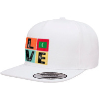 Vintage Retro I Love Maldives Flag For Maldivian Pride Gift Tank Top 5 Panel Snapback Cap | Artistshot