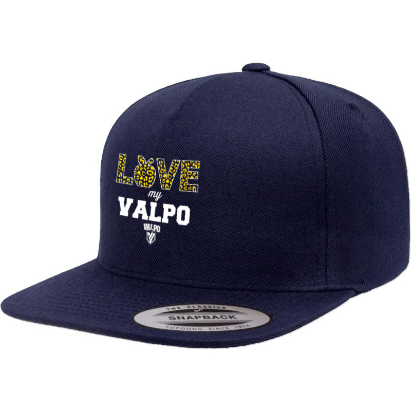 Valparaiso Crusaders Love My Team College Student Game Day 5 Panel Snapback Cap | Artistshot