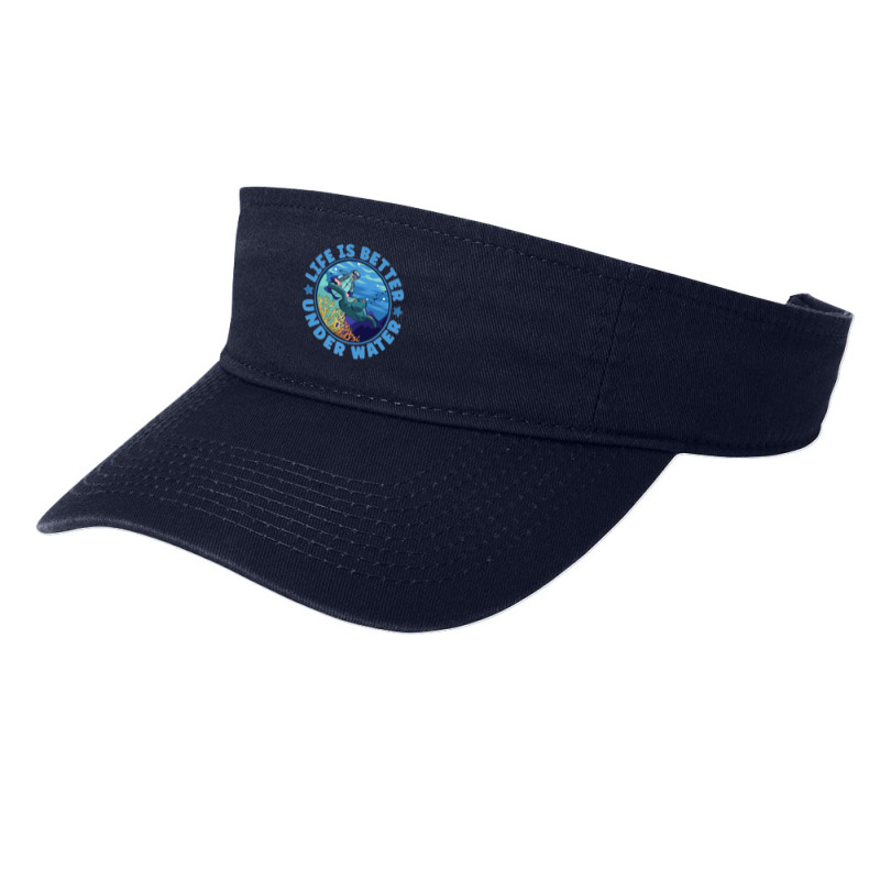 Life Is Better Under Water Marine Biology Scuba Diver Premium Fashion Visor | Artistshot