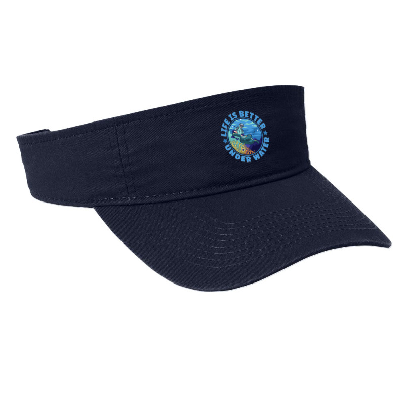 Life Is Better Under Water Marine Biology Scuba Diver Premium Fashion Visor | Artistshot