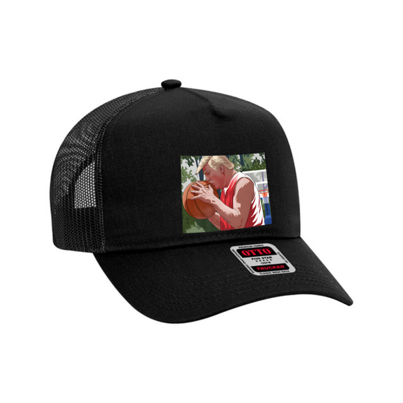 Donald Trump Kissing A Basketball Election 2024 Mesh Back Trucker Hat by Kasey | Artistshot