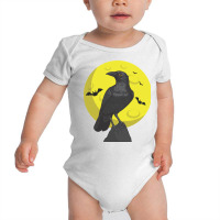 Crow, Bird, Birds, Black, Moon, Animal, Animalsbir Baby Bodysuit | Artistshot