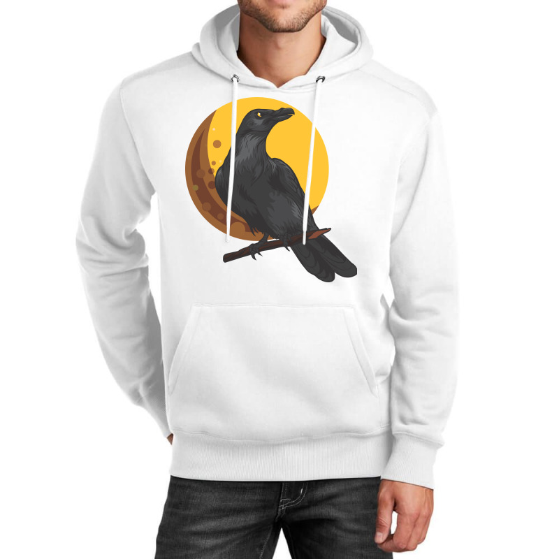 Crow, Bird, Birds, Black, Moon, Animal, Animals Unisex Hoodie by HILstore | Artistshot