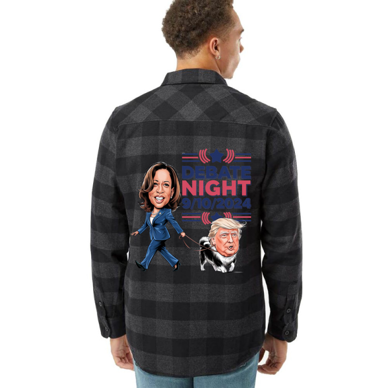 Funny Kamala Dog Walks Trump Flannel Shirt | Artistshot