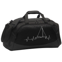 Funny Sailboat Heartbeat Active Duffel | Artistshot