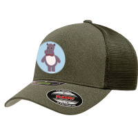 Animal Aset - Hippopotamus Character Unipanel Trucker Mesh Cap | Artistshot