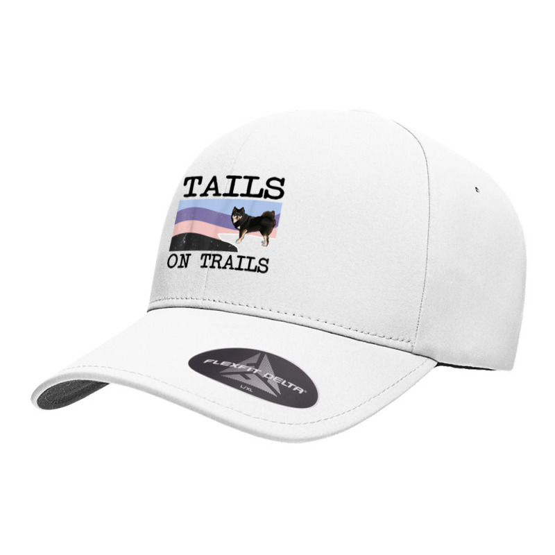 Finnish Lapphund Tails On Trails Funny Dog Hiking T Shirt Seamless Cap by cm-arts | Artistshot