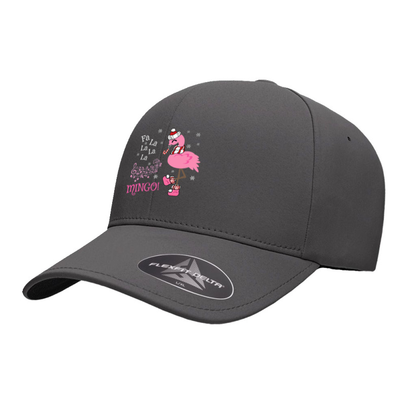 Cute Fa La La Mingo Candy Cane Christmas Flamingo Seamless Cap | Artistshot