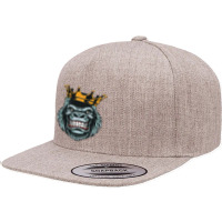 Gorilla King Ferocious Gorilla On With Crown Christmas Gifts 5 Panel Snapback Cap | Artistshot