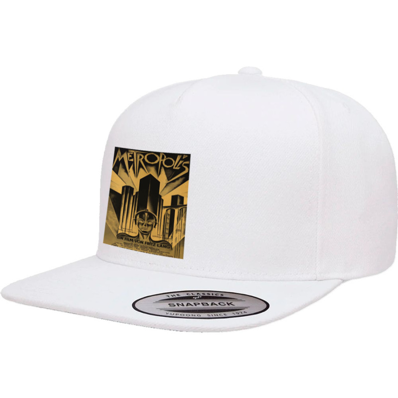 Metropolis Fritz Lang 1926 Vintage Movie Poster B&amp;w Classic 5 panel snapback cap by cm-arts | Artistshot