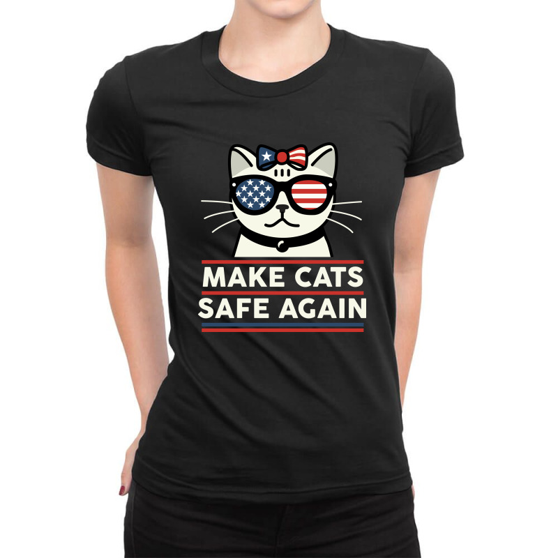 Make Cats Safe Again Ladies Fitted T-Shirt by NQArtist | Artistshot