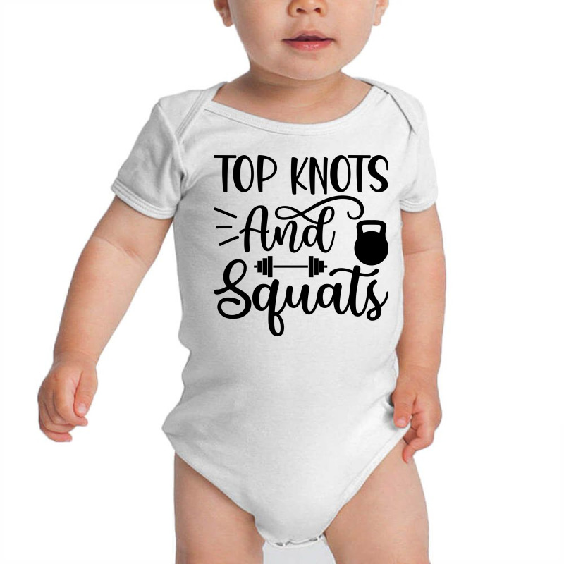 Top Knots And Squats, Gym Baby Bodysuit | Artistshot