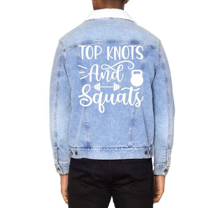 Top Knots And Squats, Gym Unisex Sherpa-lined Denim Jacket | Artistshot