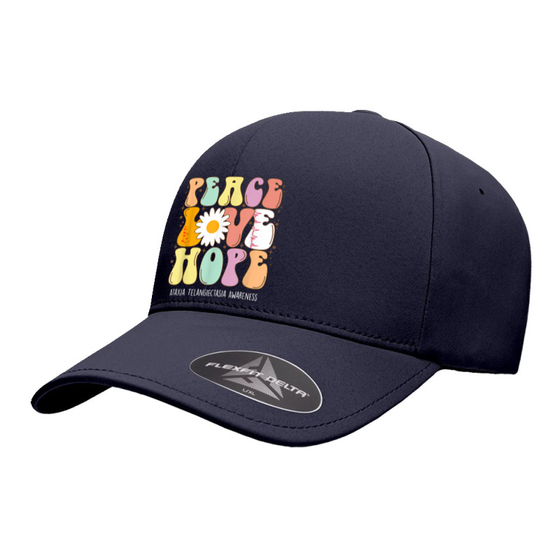 Peace Love Hope Ataxia Telangiectasia Awareness Gift T Shirt Seamless Cap by cm-arts | Artistshot