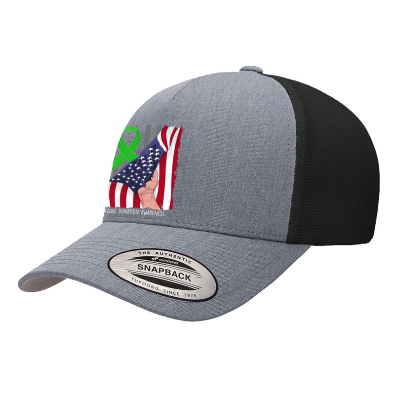 Tissue Donation Awareness Vintage American Flag Green Ribbon Sweatshir Yupoong Trucker Cap by cm-arts | Artistshot