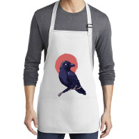 Crow, Bird, Birds, Black, Moon, Animal, Animals Medium-length Apron | Artistshot