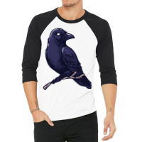 Crow, Bird, Birds, Black, Moon, Animal, Animals 3/4 Sleeve Shirt | Artistshot