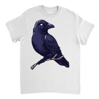 Crow, Bird, Birds, Black, Moon, Animal, Animals Classic T-shirt | Artistshot