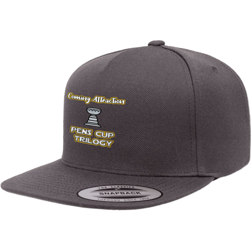 Penguins Hockey T Shirt   Pens Cup Coming Attraction 5 Panel Snapback Cap | Artistshot