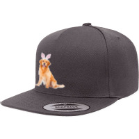 Golden Retriever Wearing Easter Bunny Ears Dog 5 Panel Snapback Cap | Artistshot