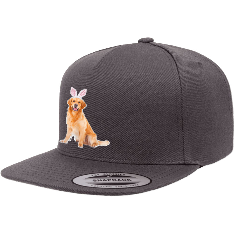 Golden Retriever Wearing Easter Bunny Ears Dog 5 panel snapback cap by cm-arts | Artistshot