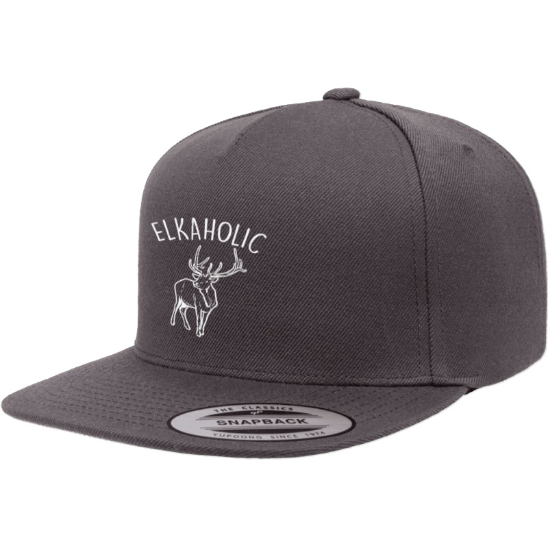 Elkaholic Funny Elk Hunting Deer Archery Bow Hunter Gift 5 panel snapback cap by EricWade | Artistshot