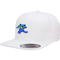 Blue Grateful Dancing Hippie Classic Rock Dead Bear 5 Panel Snapback Cap | Artistshot