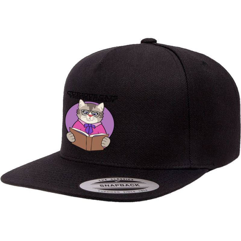 Curious Cats Visit The Library Purple 5 panel snapback cap by webberkyla | Artistshot