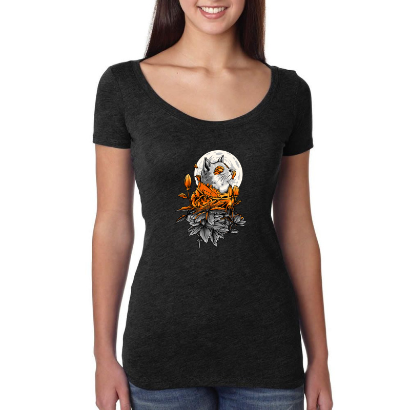 Space Cat Women's Triblend Scoop T-shirt by Disgus_Thing | Artistshot