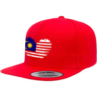 Malaysia Heart Outfit   Malaysia Heart Flag I Love Malaysia 5 Panel Snapback Cap | Artistshot