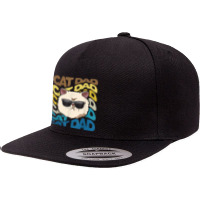 Retro Vintage Cool Exotic Shorthair Cat Dad Kitty Dad 5 Panel Snapback Cap | Artistshot