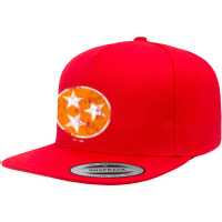 Tennessee Shirt State Flag Orange & White Vintage Est. 1796 5 Panel Snapback Cap | Artistshot