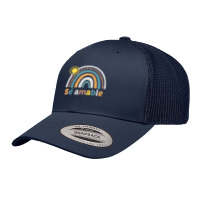 Sé Amable Spanish Bilingual Teacher Be Kind Boho Rainbow Pullover Hoo Retro Trucker Cap | Artistshot