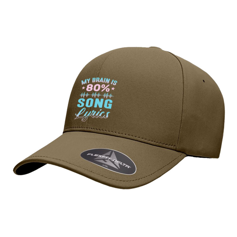 My Brain Is 80% Song Lyrics Singer Catchy Tune Lyrics Seamless Cap | Artistshot