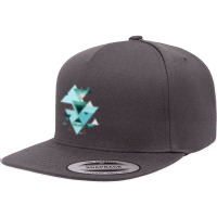 Geometric Triangle Compilation In Teal.png 5 Panel Snapback Cap | Artistshot