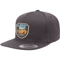 Washington Olympic National Park Retro Vintage Design Gift 5 Panel Snapback Cap | Artistshot