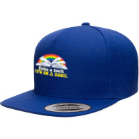 Love Reading Love Rainbows Gift Retro Rainbow 5 Panel Snapback Cap | Artistshot