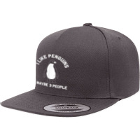 Funny Penguin Gift For Adults Women Men Him Seabird Lovers T Shirt 5 Panel Snapback Cap | Artistshot