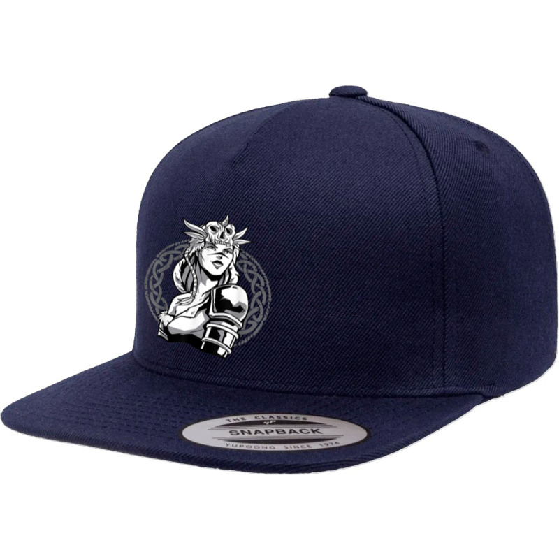 Viking Scandinavia Fighter Ornament Woman Warrior 5 Panel Snapback Cap | Artistshot