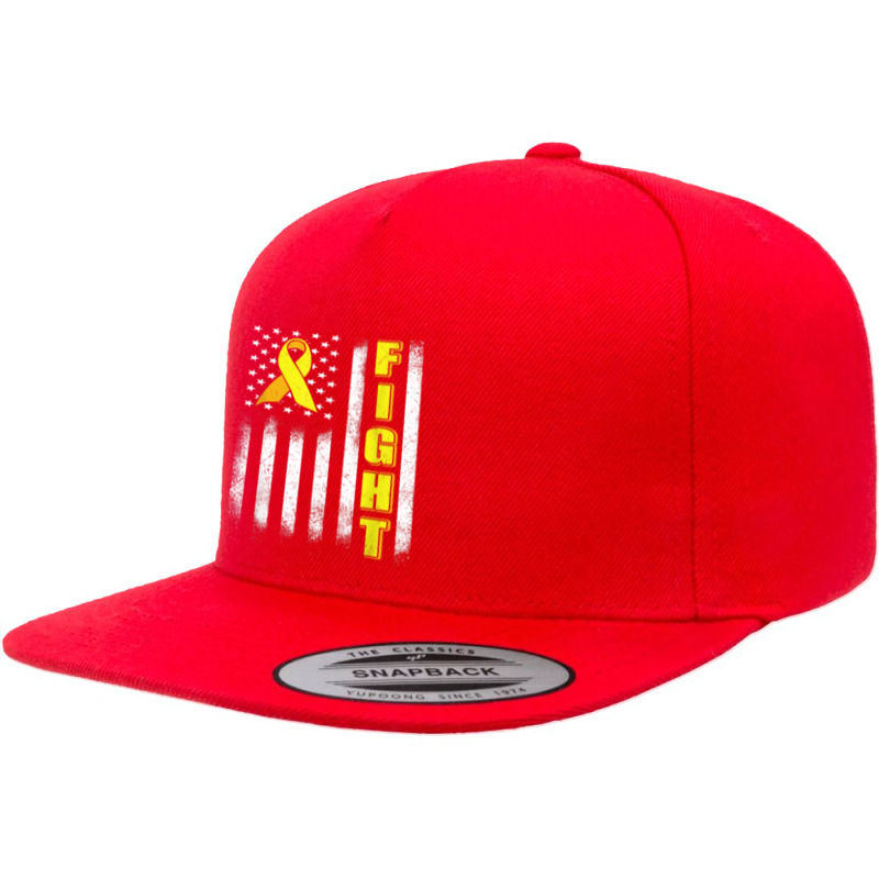 Bone Cancer Fight Sarcoma Cancer Awareness American Flag 5 panel snapback cap by Dapper | Artistshot