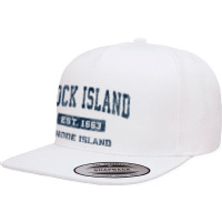 Block Island Rhode Island Ri Vintage Athletic Sports Design 5 Panel Snapback Cap | Artistshot