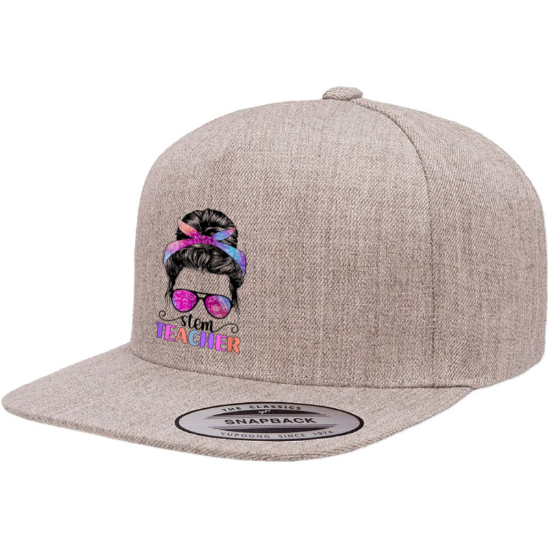 Stem Teacher Science Technology Engineering Math 5 panel snapback cap by Garnet | Artistshot