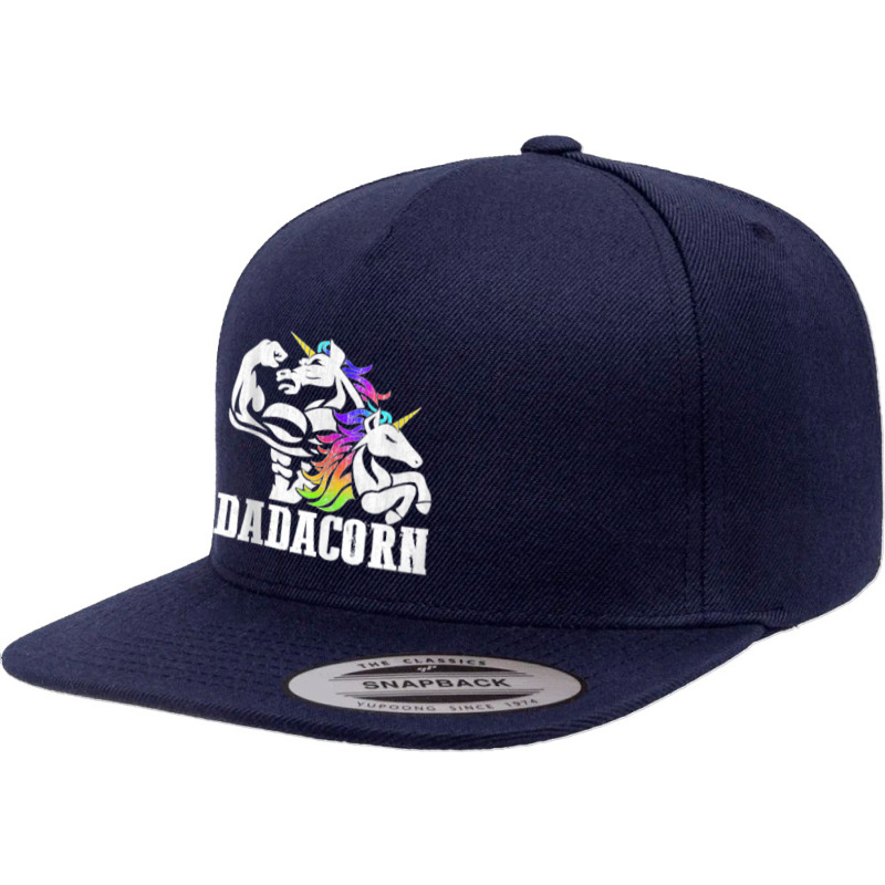 Manly Unicorn Muscle Dad And Daughter Dadacorn Fathers Day Tank Top 5 Panel Snapback Cap | Artistshot