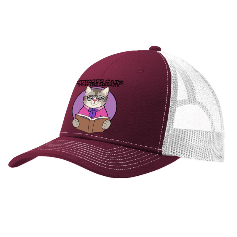 Curious Cats Visit The Library Purple Pa Trucker Cap by webberkyla | Artistshot