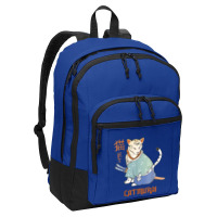 Cat Samurai Catmurai Japanese Warrior Funny Cats With Katana Basic Backpack | Artistshot